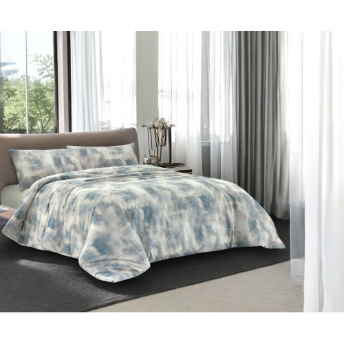 Ice Grey Cotton Duvet Cover Ice Grey Made in Italy, Abstract Design
