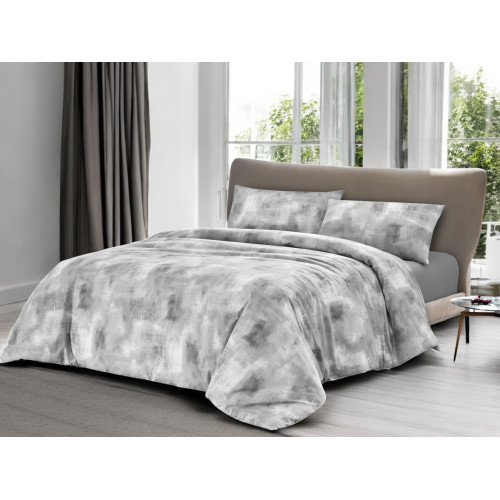 Housse de couette en coton gris Sleep Time fabriquée en Italie, design abstrait