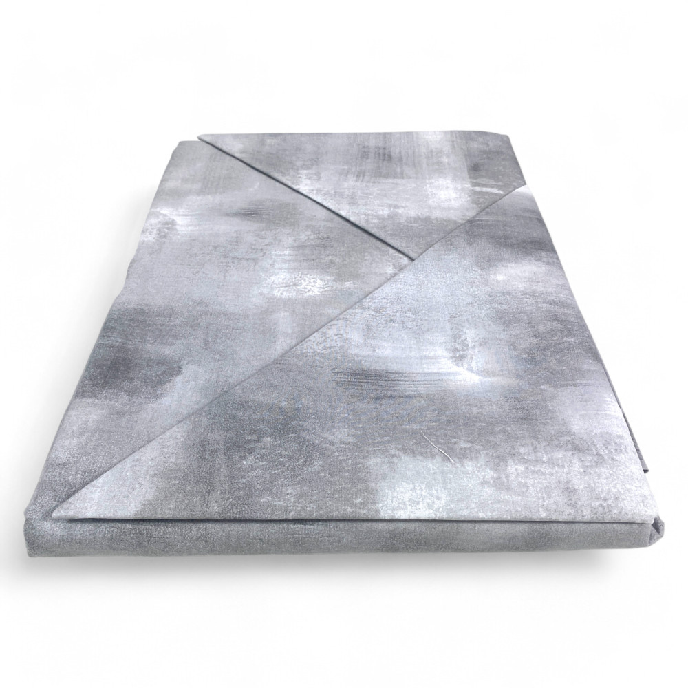 Grey Sleep Time Cotton Duvet Cover Made in Italy, Abstract Design