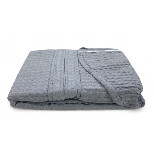 Albornoz de Algodón con Capucha BEEApone Gris Claro, Panal