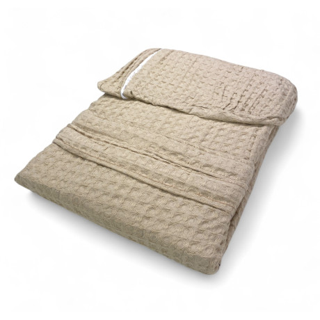 Albornoz de Algodón Beige con Capucha BEEApone, Unisex Panal 2