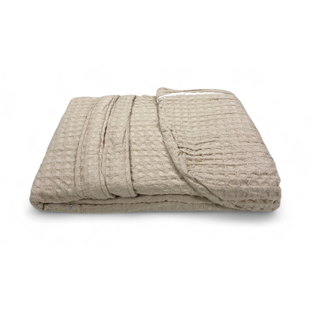 Albornoz de Algodón Beige con Capucha BEEApone, Unisex Panal