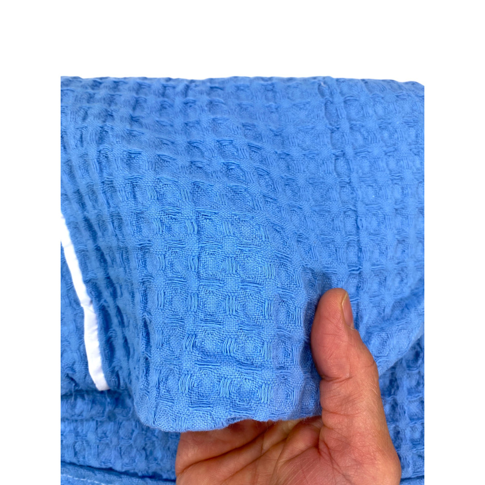 Cotton Bathrobe with Hood Light Blue BEEApone, Honeycomb Unisex