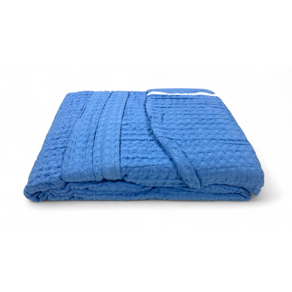 Accappatoio in Cotone con Cappuccio Azzurro BEEApone, Nido d’Ape Unisex
