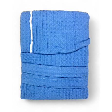 Baumwollbademantel mit Kapuze Hellblau BEEArpone, Wabe Unisex 2