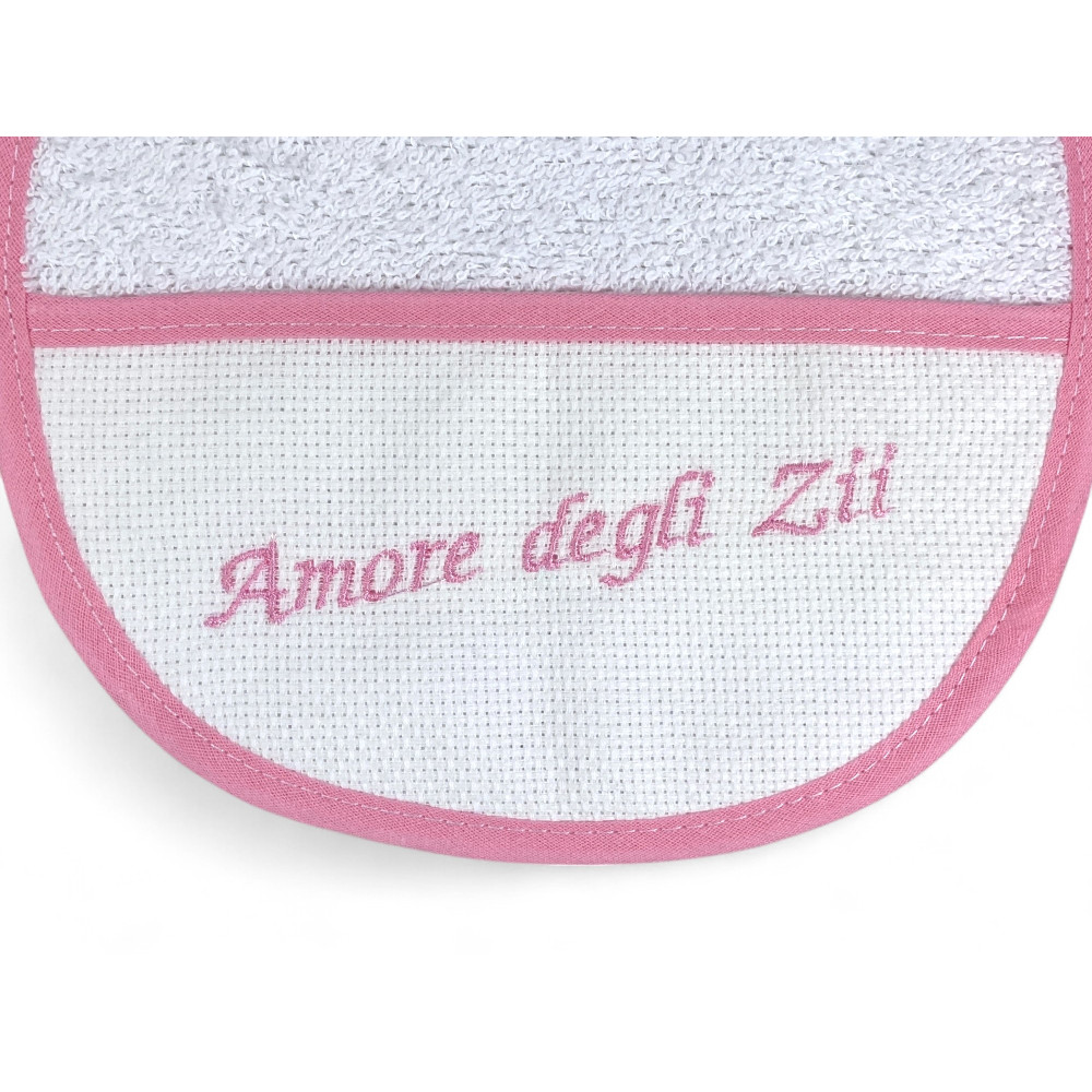 Lot de 3 bavoirs brodés pour bébé « L’amour des oncles », 100% coton hypoallergénique, fabriqué en Italie 18x18 cm