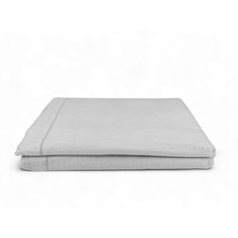 Grey flannel top sheet without corners | Made in Italy