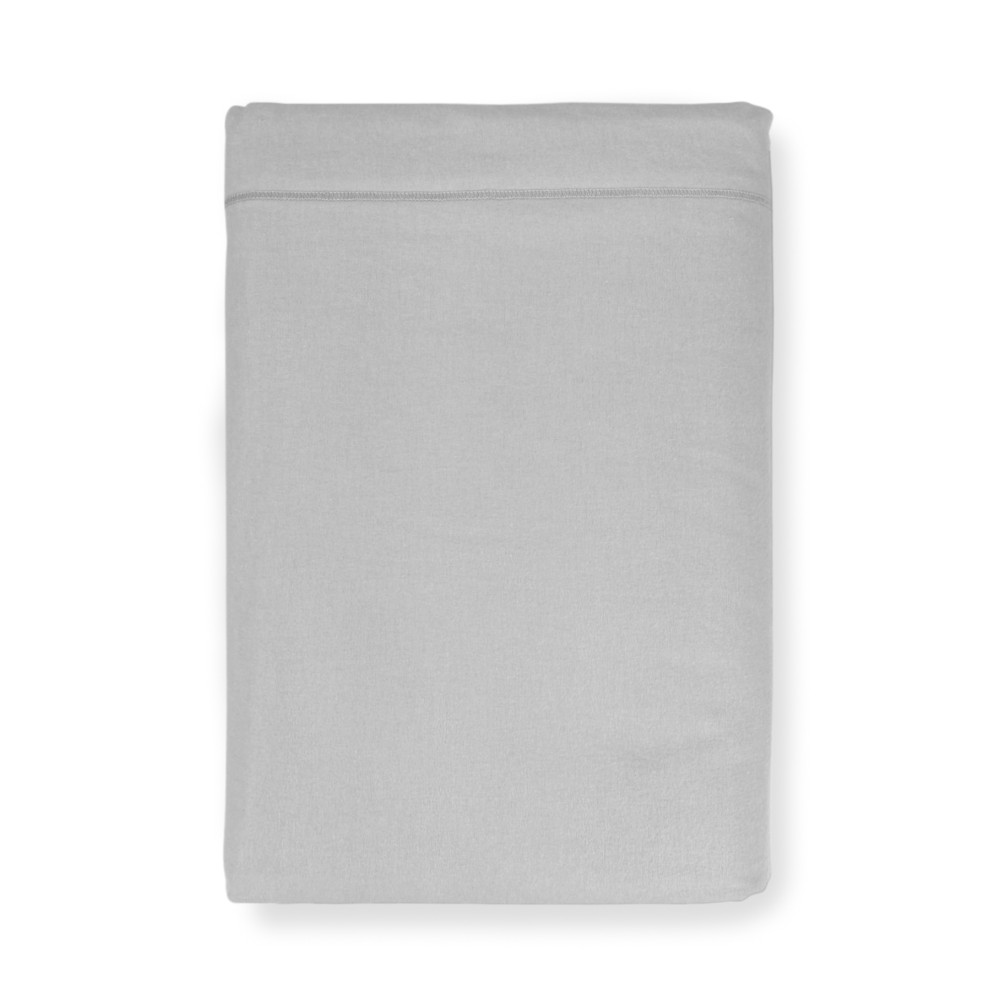 Feuille supérieure en flanelle grise sans coins | Fabriqué en Italie