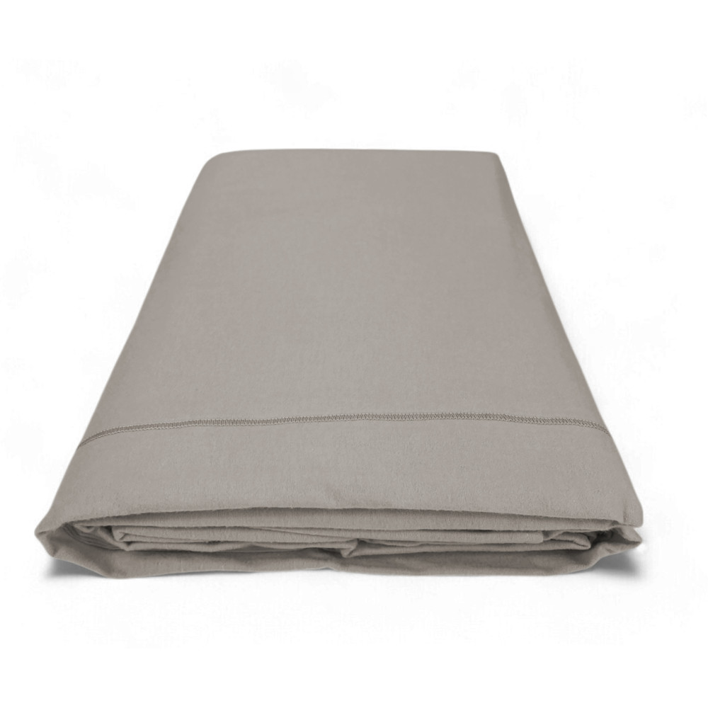 Taupe Eckloses Flanell-Oberblatt | Hergestellt in Italien