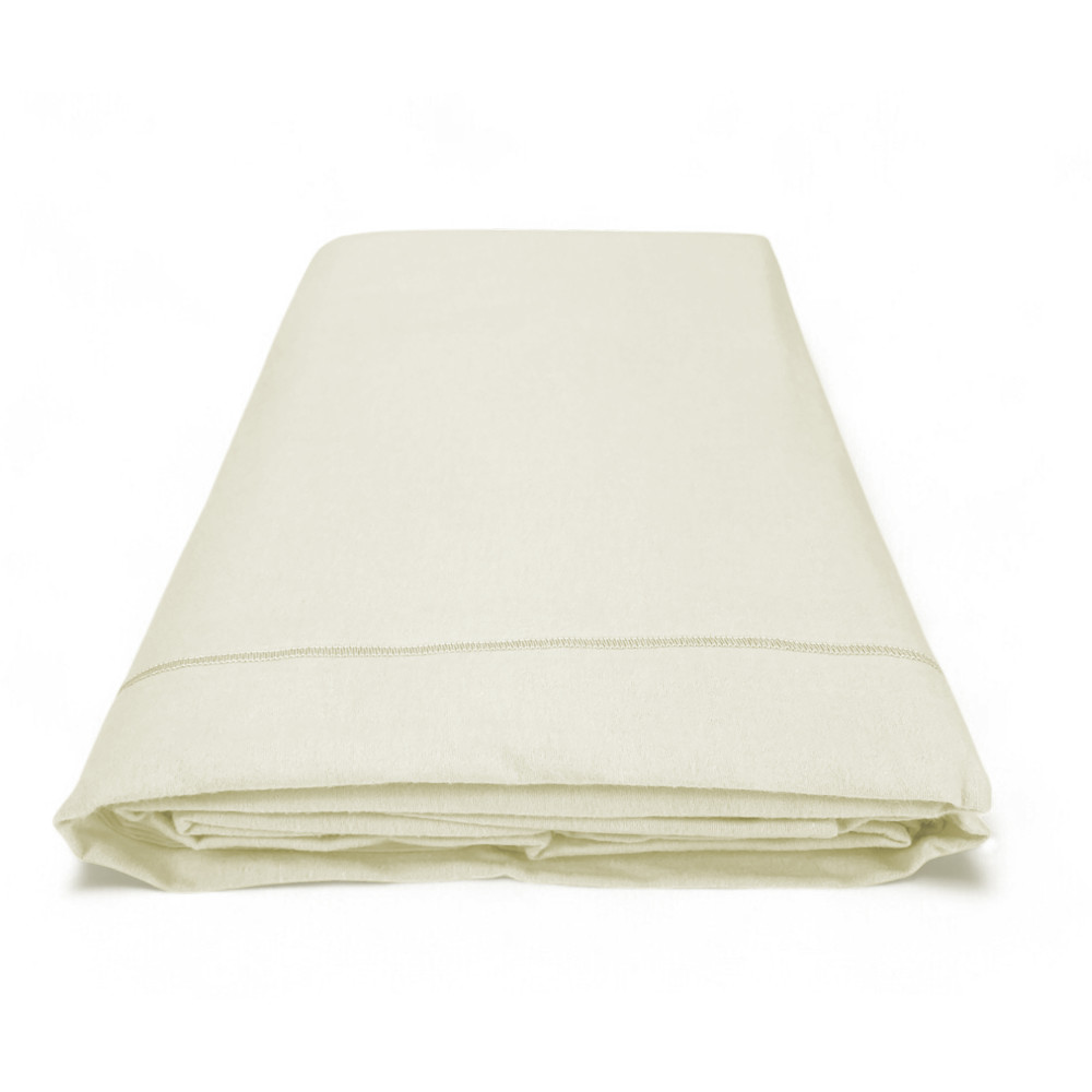 Cream flannel top sheet without corners | Made in Italy