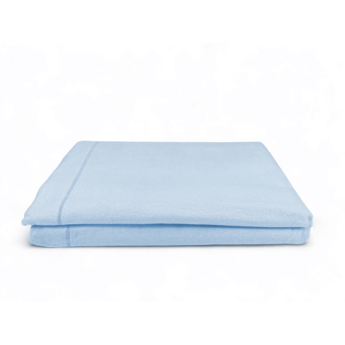 FEUILLE SUPÉRIEURE EN FLANELLE INCLINÉE BLEU CLAIR | Fabriqué en Italie
