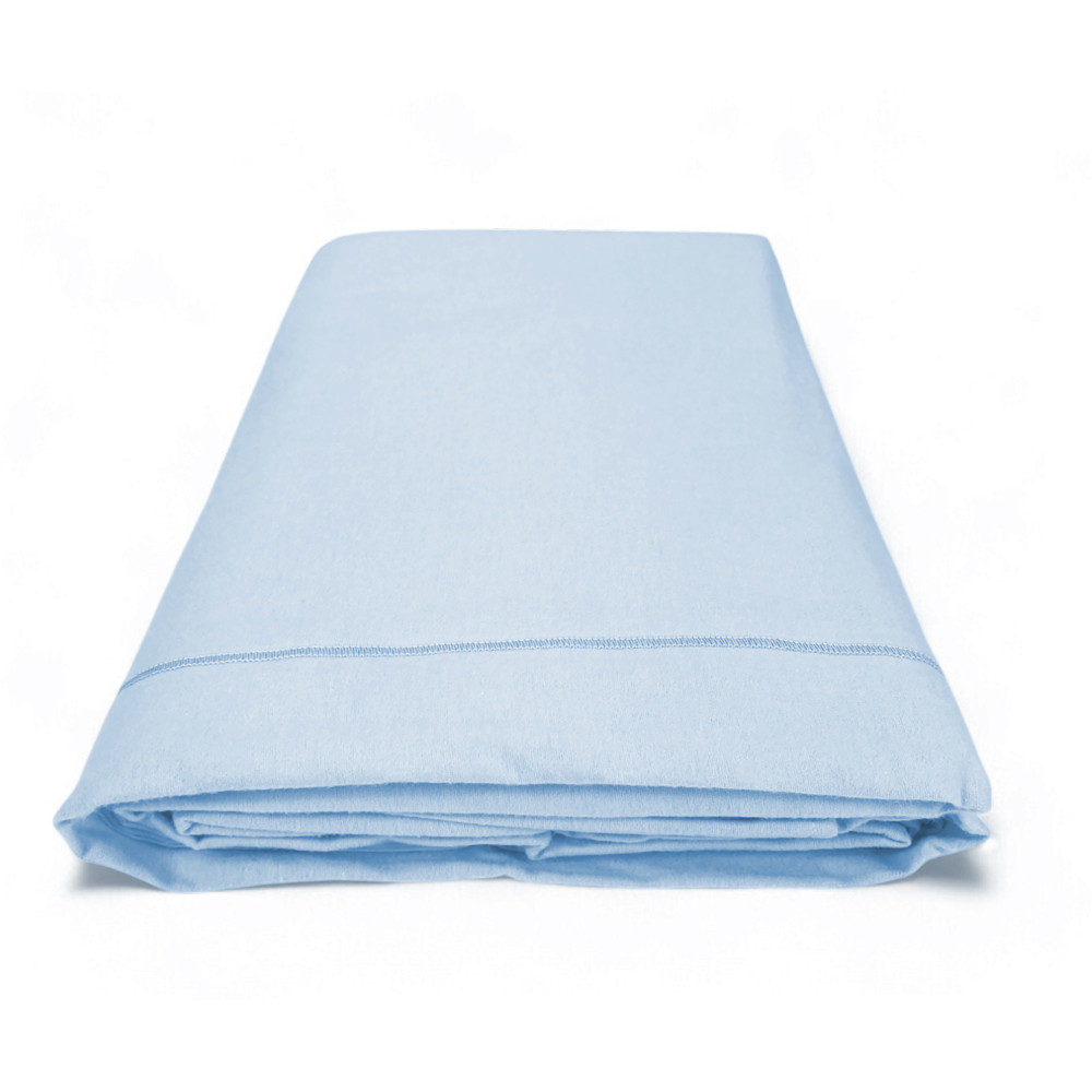 FEUILLE SUPÉRIEURE EN FLANELLE INCLINÉE BLEU CLAIR | Fabriqué en Italie