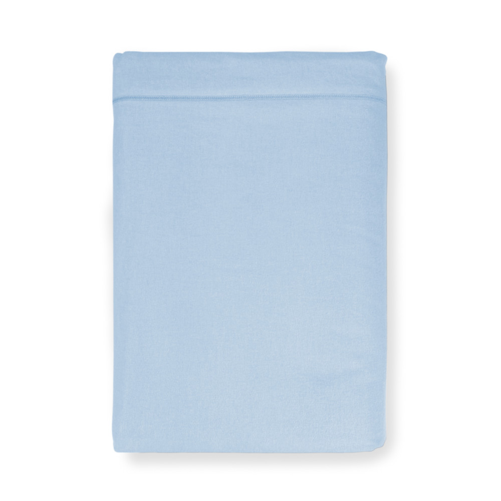 FEUILLE SUPÉRIEURE EN FLANELLE INCLINÉE BLEU CLAIR | Fabriqué en Italie