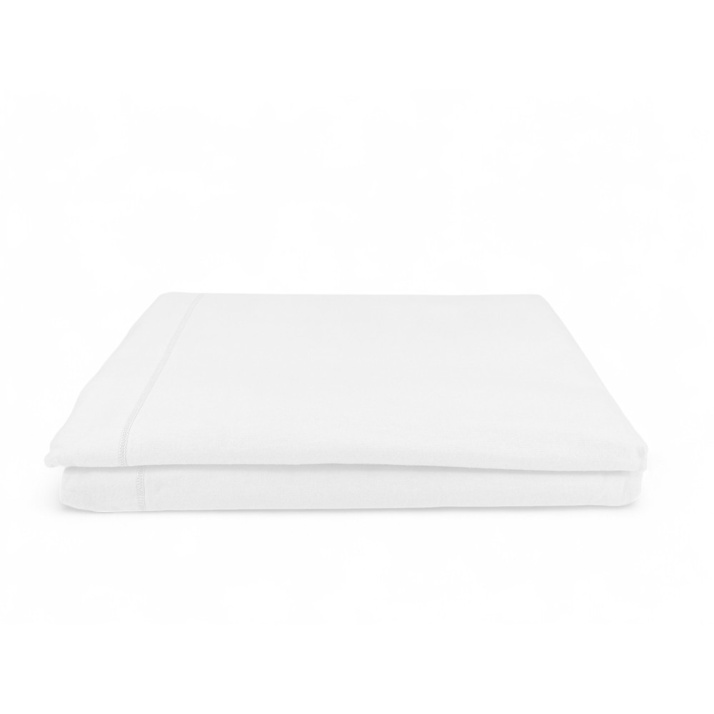 Drap supérieur en flanelle blanche | Fabriqué en Italie