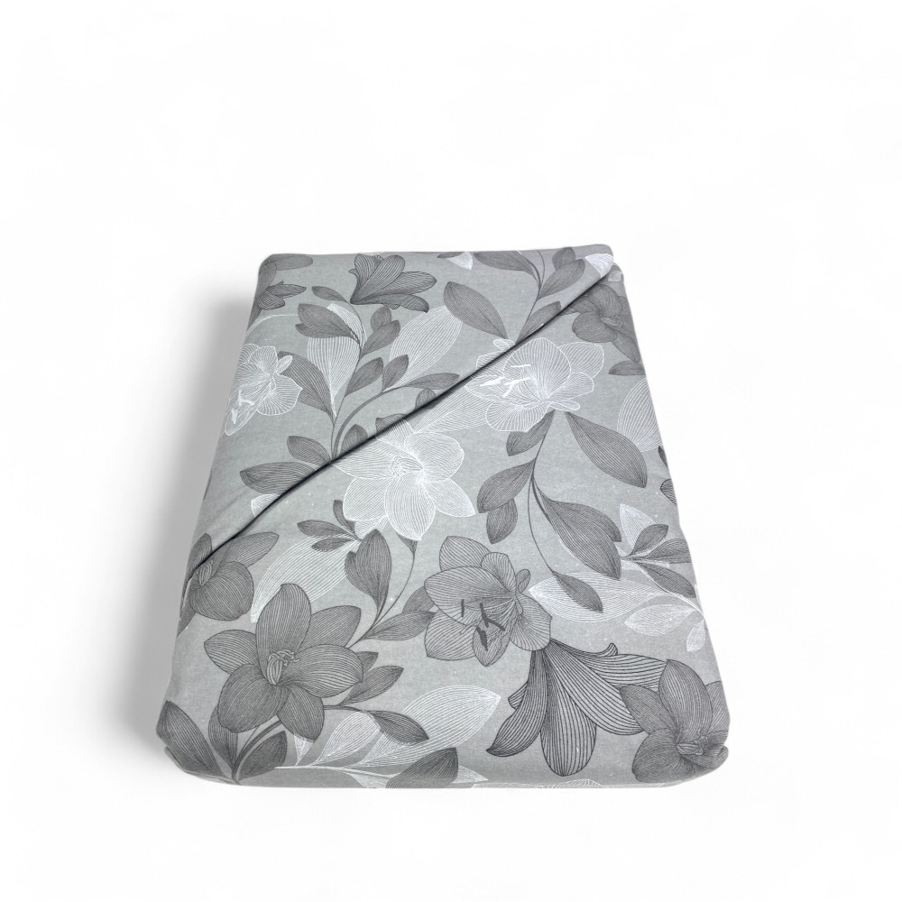 Flanell Doppelbettbezug 250x200 cm "Sleeping Time" - Graue Blume