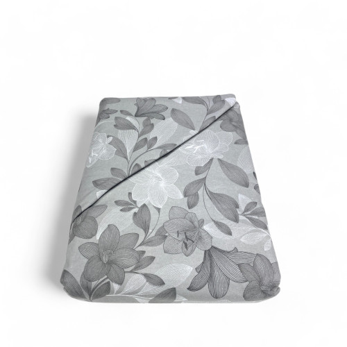 Copripiumino Matrimoniale Flanella 250x200 cm "Tempo di Dormire" - Fiore Grigio