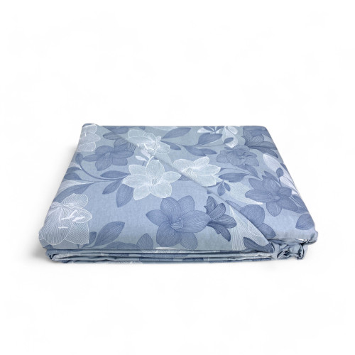 Doppelbettbezug aus Flanell 250x200 cm "Sleeping Time" - Hellblaue Blume