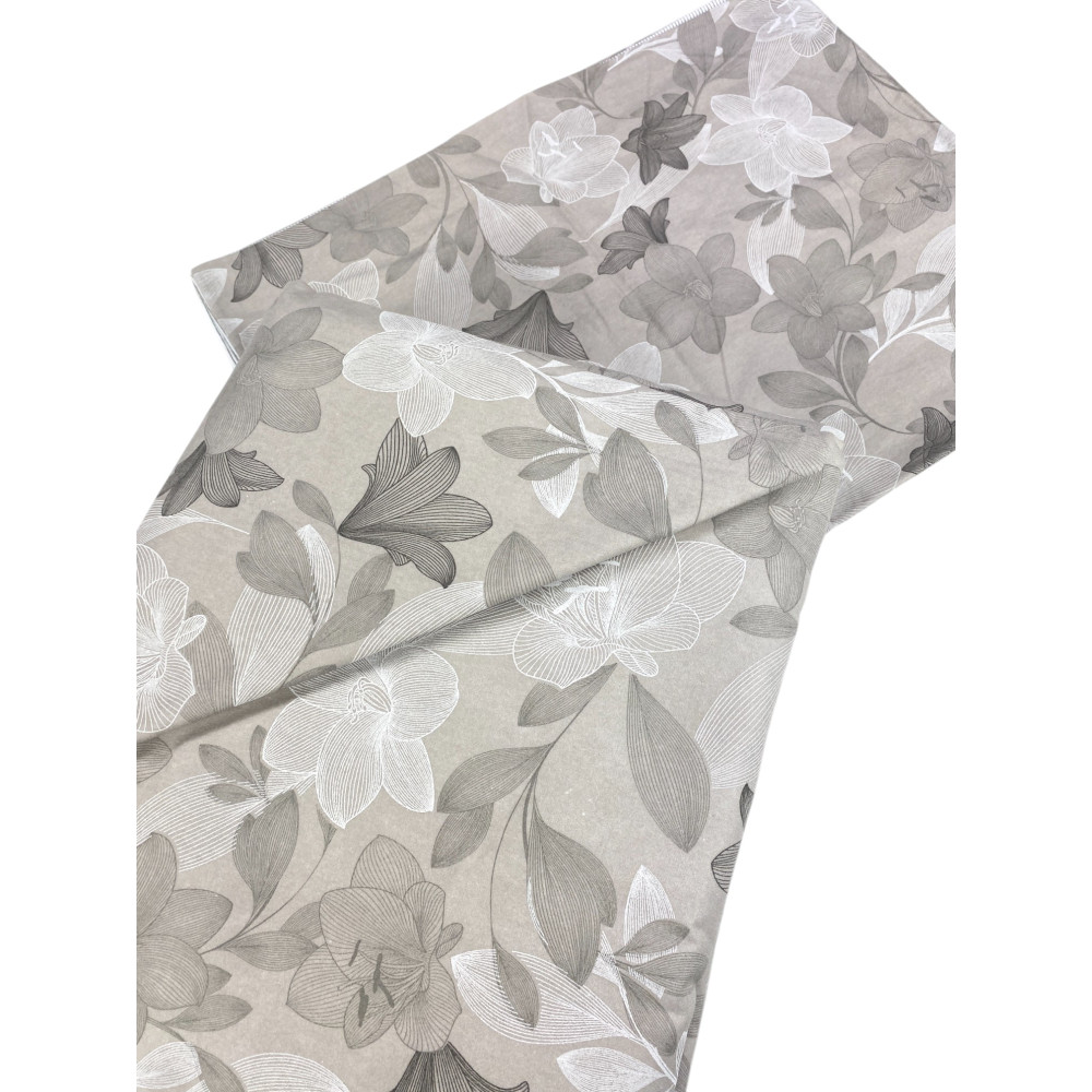 Franela Funda Nórdica Doble 250x200 cm "Sleeping Time" - Flor Gris Paloma