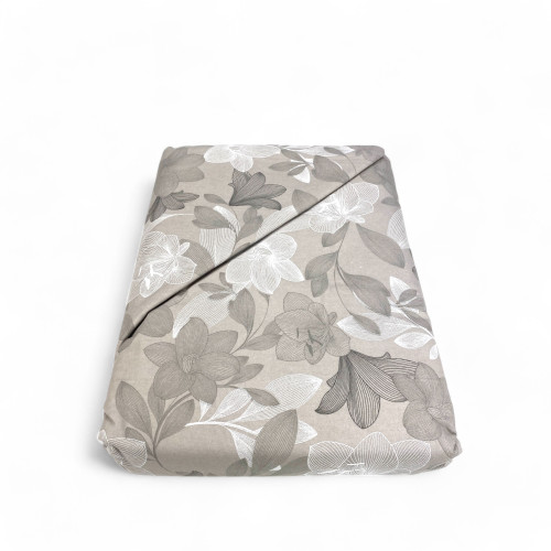 Franela Funda Nórdica Doble 250x200 cm "Sleeping Time" - Flor Gris Paloma