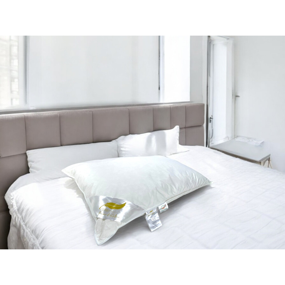 Coussin de lit double en duvet d’oie 50x80 cm | Ergonomique et hypoallergénique