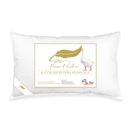 Doppelbettkissen aus Gänsedaunen 50x80 cm | Ergonomisch und hypoallergen