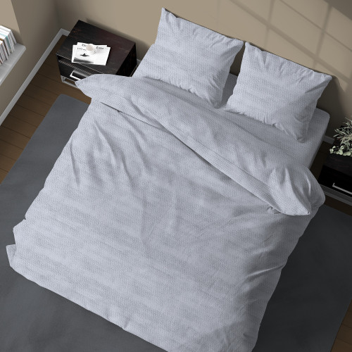 Grau Jungen Flanell Doppelbettbezug 250x200 | Hergestellt in Italien