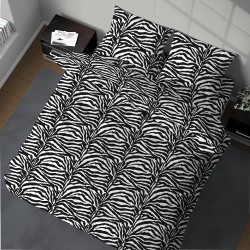 Copripiumino Matrimoniale in Flanella 250x200 cm "Tempo di Dormire" - Zebrato | Caldo, Morbido e Made in Italy