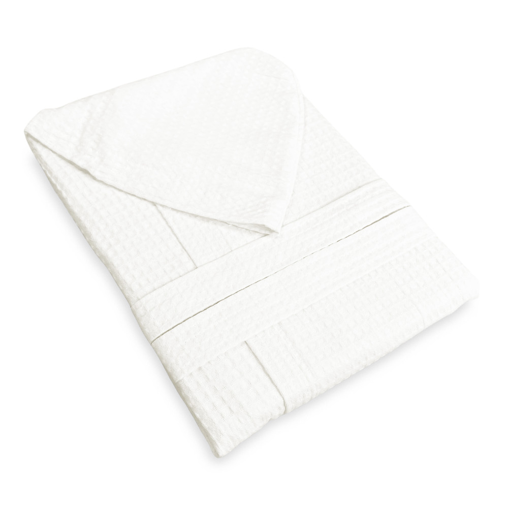 BEE Bee© Nest Peignoir en pur coton avec capuche pour adultes couleur lait
