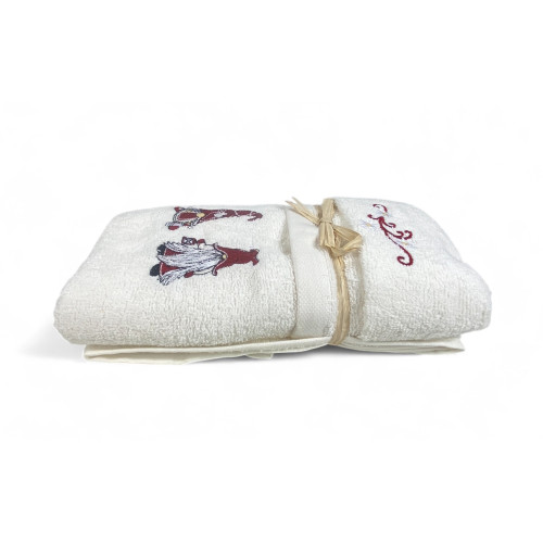Lot de serviettes en pur coton avec de jolis lutins tyroliens brodés