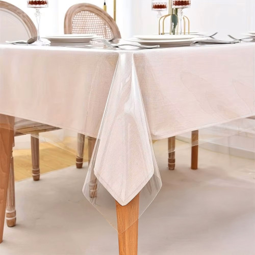 Transparente schmutzabweisende PVC-Tischdecke Made in Italy - widerstandsfähig und leicht zu reinigen