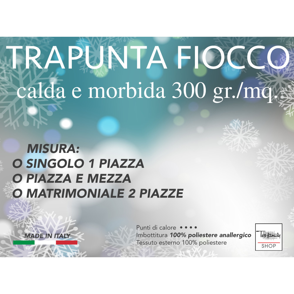trapunta fiocco sanderson fiore beige invernale - piumone caldo elegante 300 gr/mq made in italy