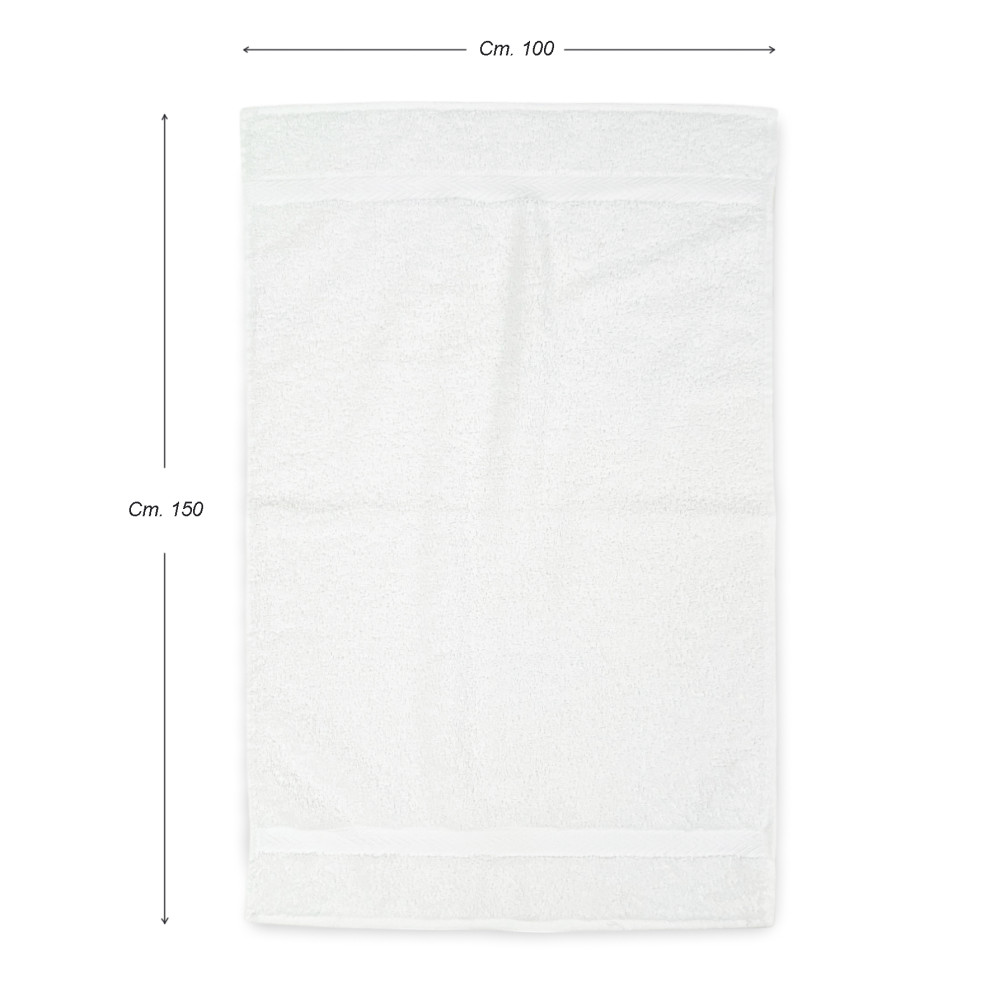 Serviette de bain 100x150 cm 100 % coton – Éponge douce et absorbante, idéale pour les hôtels et les chambres d’hôtes