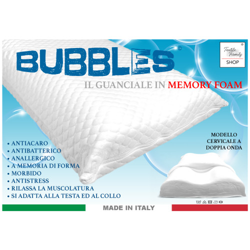 BUBBLES Memory Foam Cervical Pillow – Orthopedic, Hypoallergenic, Removable Cover