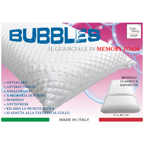 BUBBLES Cuscino Memory Foam Saponetta – Ortopedico e Anallergico