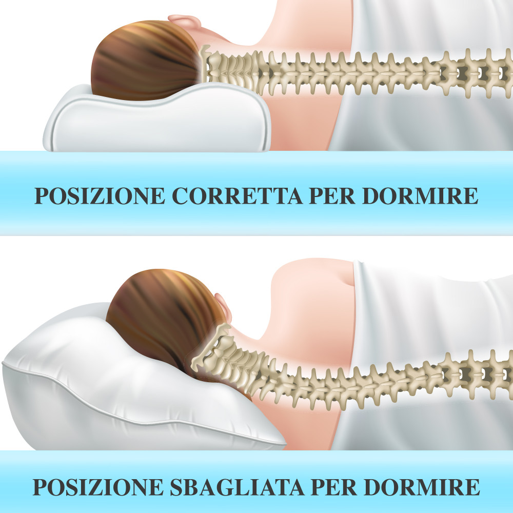 Almohada cervical de espuma viscoelástica BUBBLES: ortopédica, hipoalergénica, funda extraíble