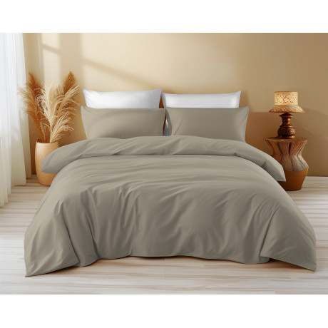 Bettbezug aus fester Baumwolle Taubengrau – Sleep Time, 100% reine Baumwolle, weich und atmungsaktiv