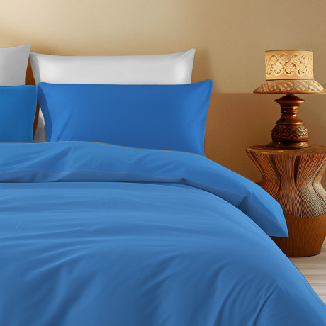 Einfarbiger Bettbezug aus Baumwolle Bluette – Sleep Time, 100% reine Baumwolle, weich und atmungsaktiv 2