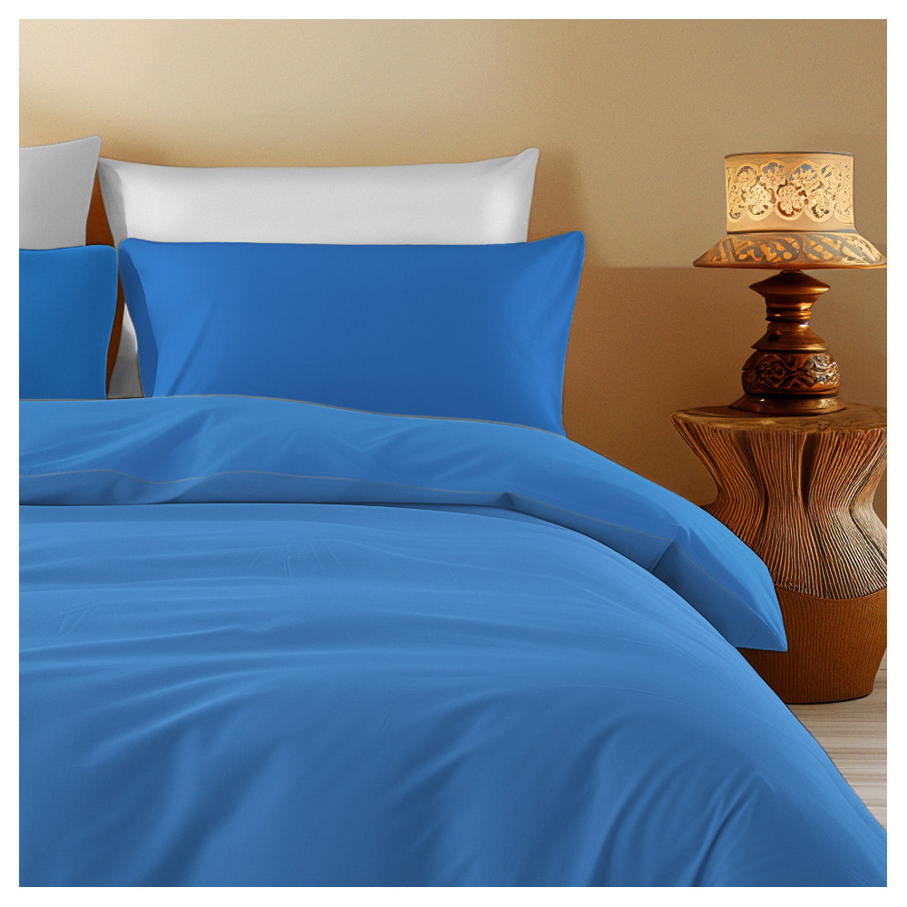 Solid Color Cotton Duvet Cover Bluette – Sleep Time, 100% Pure Cotton, Soft and Breathable