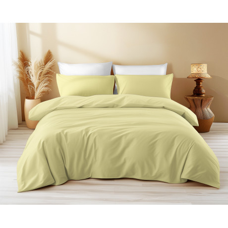 Solid Color Yellow Cotton Duvet Cover - Sleep Time, 100% Pure Cotton, Soft and Breathable