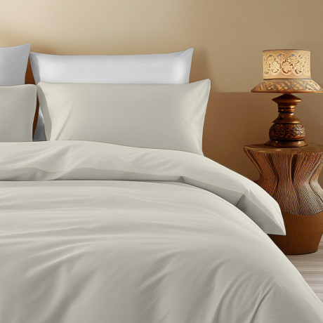 Housse de couette en coton crème - Douce, respirante, élégante - Made in Italy 2