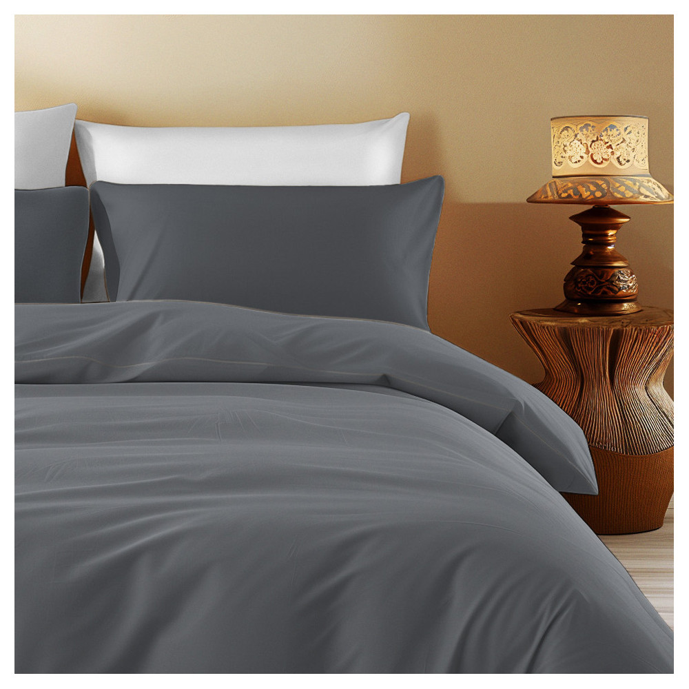 Solid Color Cotton Quilt Cover Dark Gray Sleep Time - Elegance and Comfort