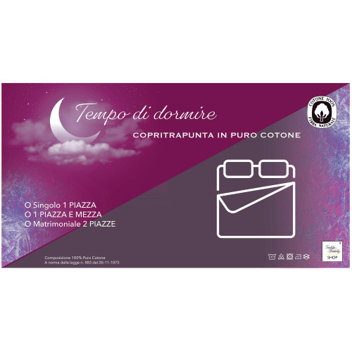 Copritrapunta in Cotone Tinta Unita Bordeaux - Traspirante, Morbido, Made in Italy