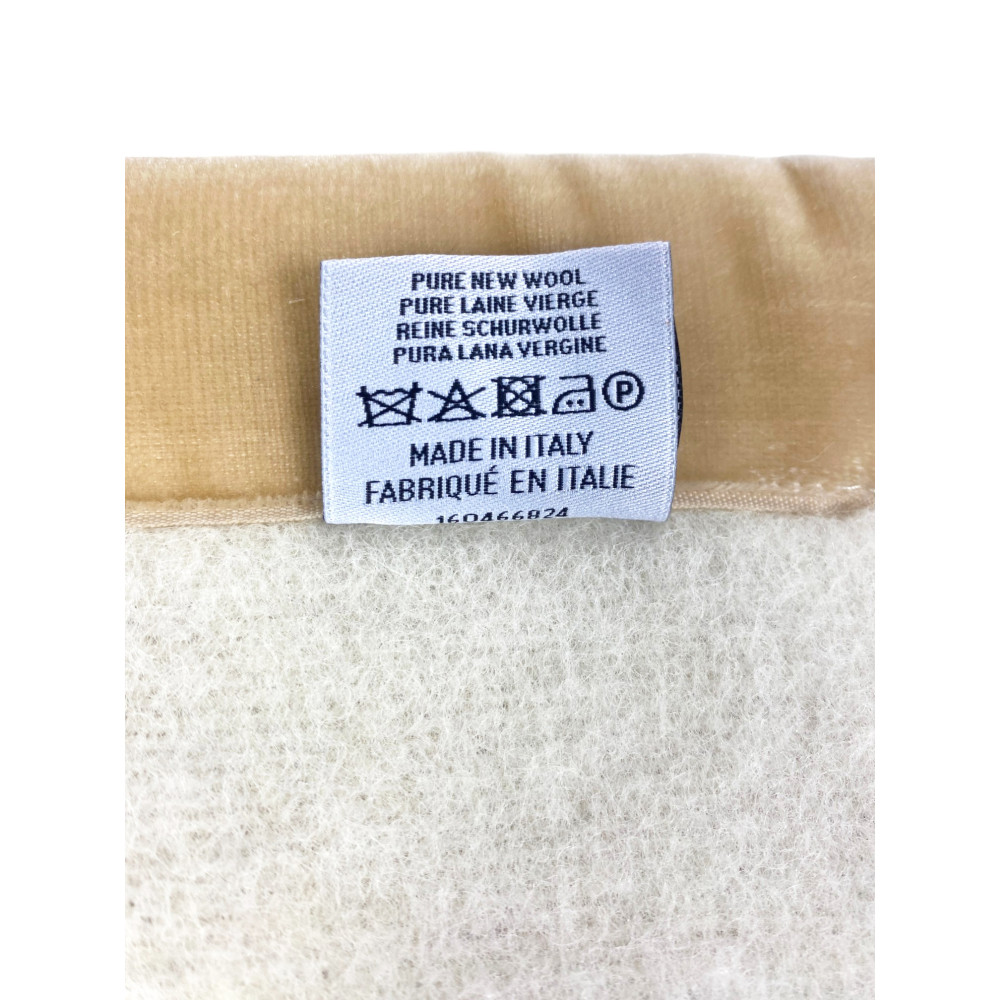 ZWEIFARBIGE DECKE aus echter reiner Schurwolle, weich und warm Beige
