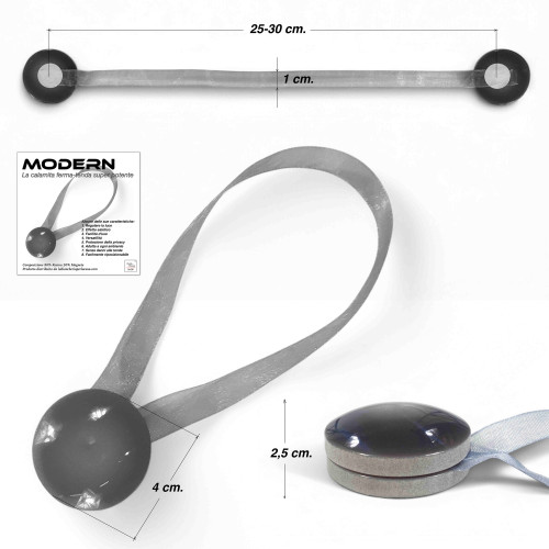 Magnetischer Gardinenstopper grau "Modern" - 1 Stück, elegantes Design, super leistungsstark
