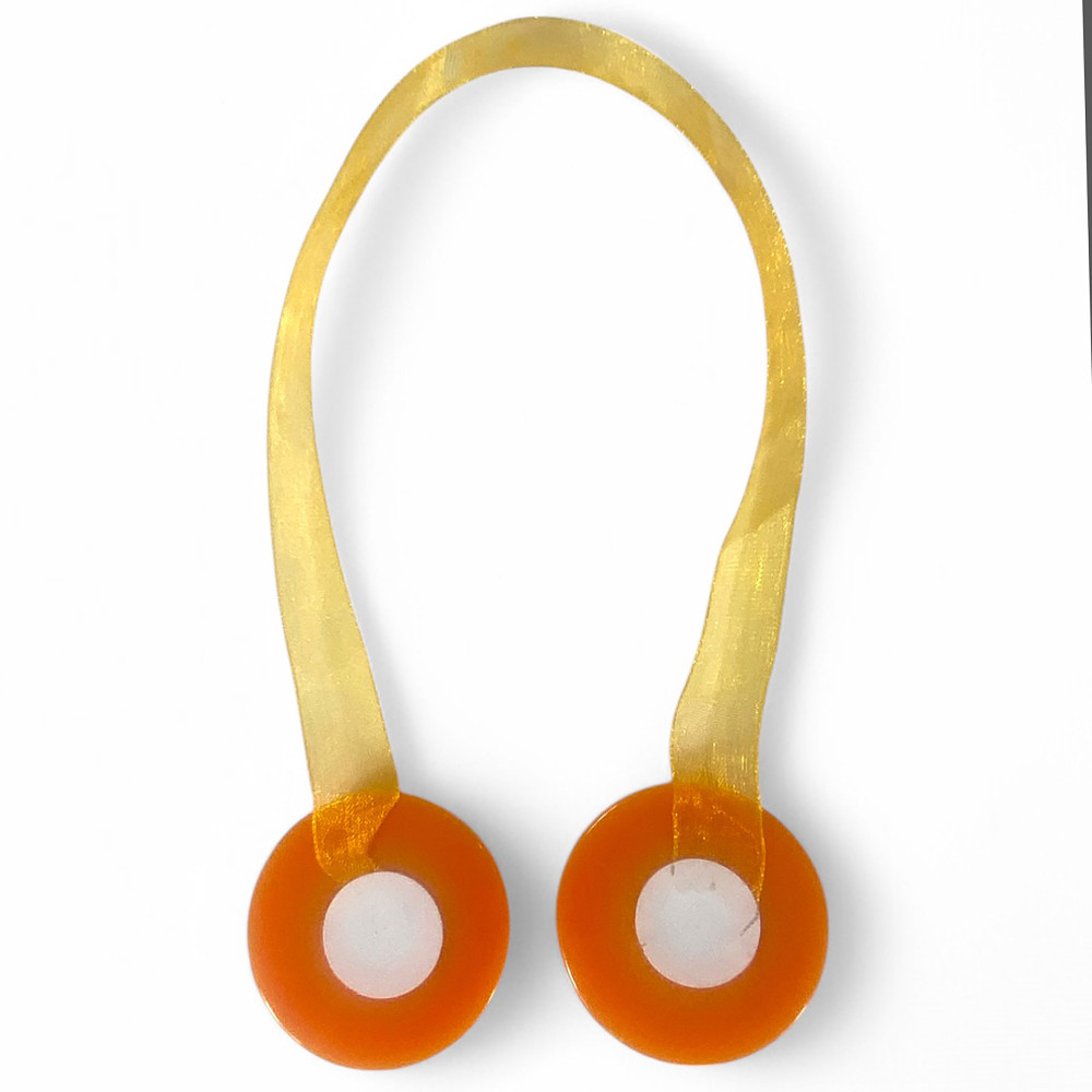 Tope de cortina magnético naranja "Moderno" - 1 pieza, diseño elegante, súper potente