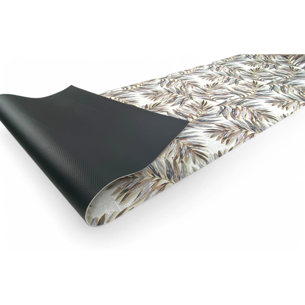 Tapis de cuisine antidérapant - Chemin de table lavable - Motif de feuilles - Fabriqué en Italie