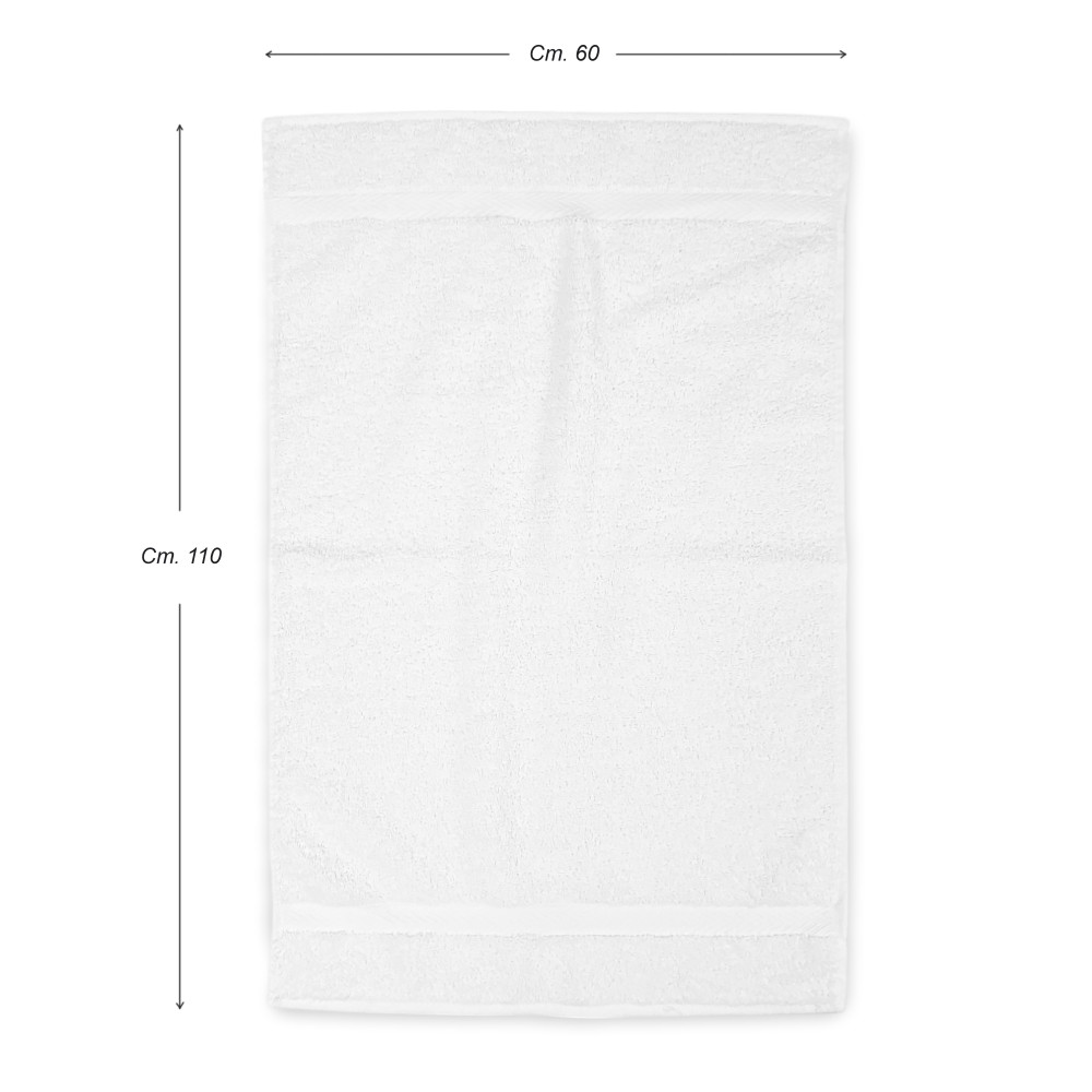 Set 6 Asciugamani Spugna Cotone 100% Bianco 60x110 cm