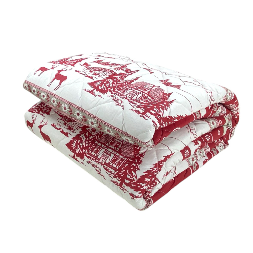 Couvre-lit matelassé pur coton et polyester, non-allergène