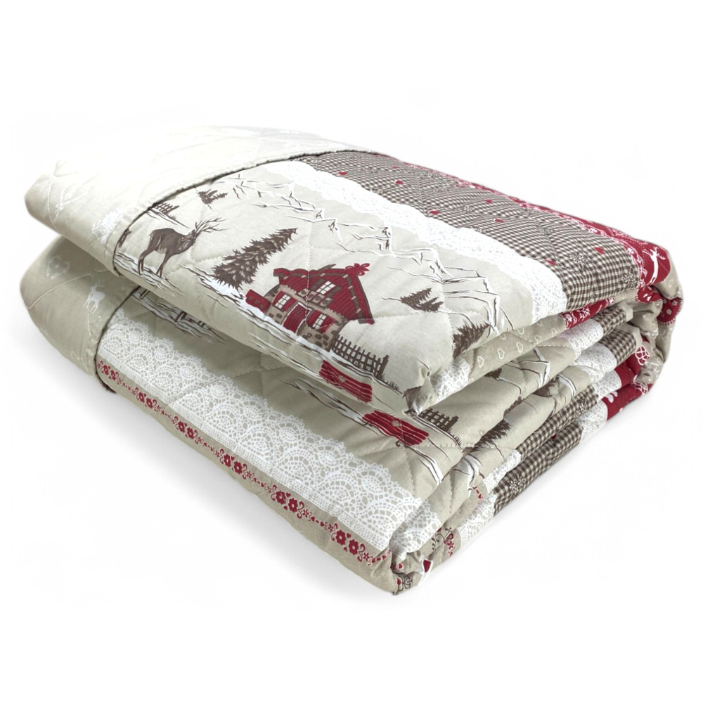 Gesteppte Tagesdecke aus reiner Baumwolle und hypoallergenem Polyester