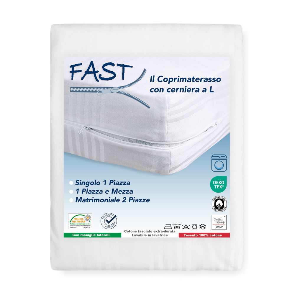 Matratzenbezug mit Reißverschluss, der die Matratze vollständig bedeckt